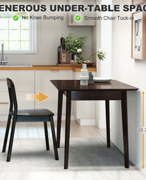 47.2" Rectangle Dining Table For 4, Mid-Century Modern Kitchen Table With Rubber Wood Frame For Dining Room, Mahogany