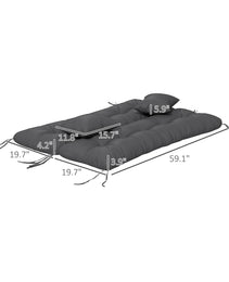59" Tufted Bench Cushions & Throw Pillows, Replacement Bench Seat Pad, Back & 2 Pillows for Outdoor Furniture, Charcoal