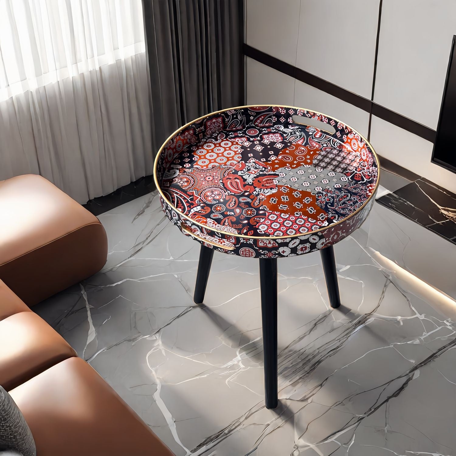Small Side Table With Three Detachable 40cm Wooden Legs