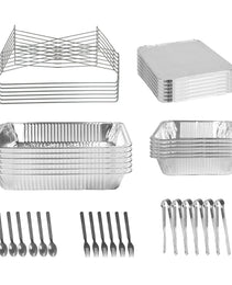 Set Of 42Pcs Disposable Chafing Dish Buffet Set Chafing Servers With Covers Spoons Forks Tongs Full-Size Pans Food Warmers For Parties Events Catering Supplies With Utensils And Lids GPCT5373