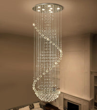 D24'' X H78'' Crystal Chandelier Glam Chandelier High Ceiling Chandeliers for Staircaes Large Raindrop Chandeliers LED Dimmable Light Fixtures for Foyer Hallway Entryway