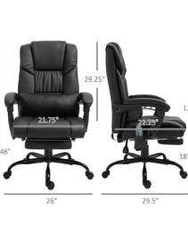 Massage Office Chair with 6 Vibrating Points, High Back Reclining Office Chair with Footrest and Remote, Black