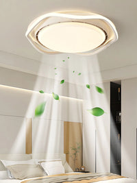 2026 New Smart Silent LED Ceiling Fan Light: Modern Minimalist Round Design, for Bedroom (Bladeless)