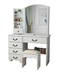Vanity Desk With Mirror & Lights, Makeup Table Set - CJDS