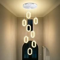 Gold 1 Ring Pendant Lights Kitchen Island Single Head Crystal Chandeliers Foyer Entrance Modern LED Dimmable Chandeliers