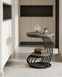 2 Tiers Couch Table,Round Side Table,End Table