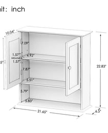 Bathroom Wall Cabinet With Double Mirror Doors And Shelves
