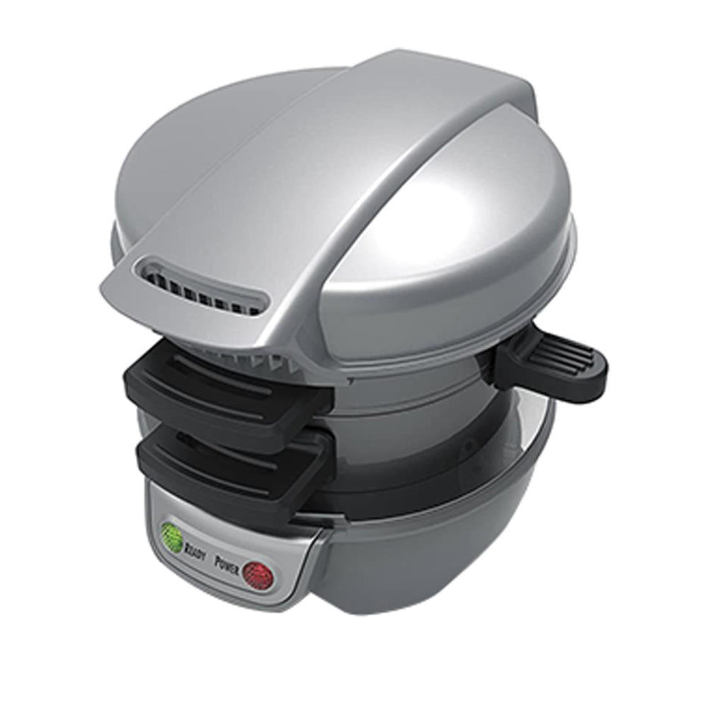 3-in-1 Compact Breakfast Station – 600W Hamburger Maker, Sandwich Press & Fried Egg Toaster