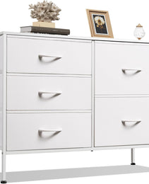 5 Drawer Dresser For Bedroom, Drawers With Wooden Top Metal Frame