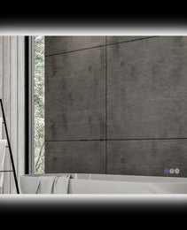 Dimmable Bathroom Mirror with Lights, 37" x 35" Backlit LED Mirror w/ Anti-Fog, Memory & Infinite Color Temperature