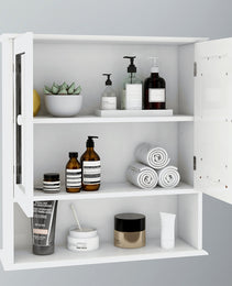 Bathroom Wall Cabinet With Double Mirror Doors And Shelves