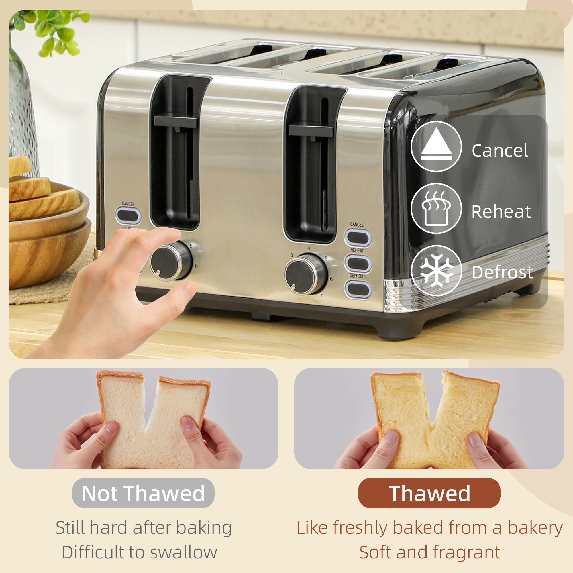 Midnight Series: 3000W Rapid-Boil Kettle & 4-Slice Toaster Set