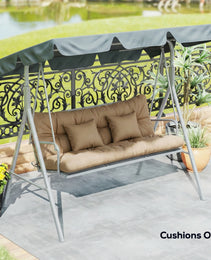 4-Piece Back and Seat Cushion Pillows Replacement and Pillows, Patio Chair Cushions Set with Ties, khaki