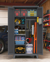 73'' Tall Metal Tool Storage Cabinet, With Ample Storage Space For Garage,Warehouse,Garden,Office, Living Room,Bathroom,Utility Room Slate