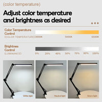 Eye-Caring LED Folding Metal Desk Lamp  Adjustable  Brightness Levels Flexible Rotating Lamp Head for Home Reading PC
