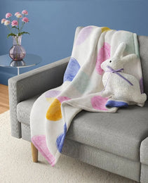 Easter Eggs Printed Plush Throw Blanket