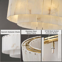 Alabaster Chandeliers D23In round Chandeliers for Dining Room Small Chandelier Light Fixture for Kitchen Living Room Foyer Entryway Hallway