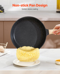 17 Piece Pots And Pans Set Granite Nonstick Kitchen Cookware Induction Black