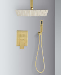 Ceiling Mounted Shower System Combination Set, With Handheld And Shower Head