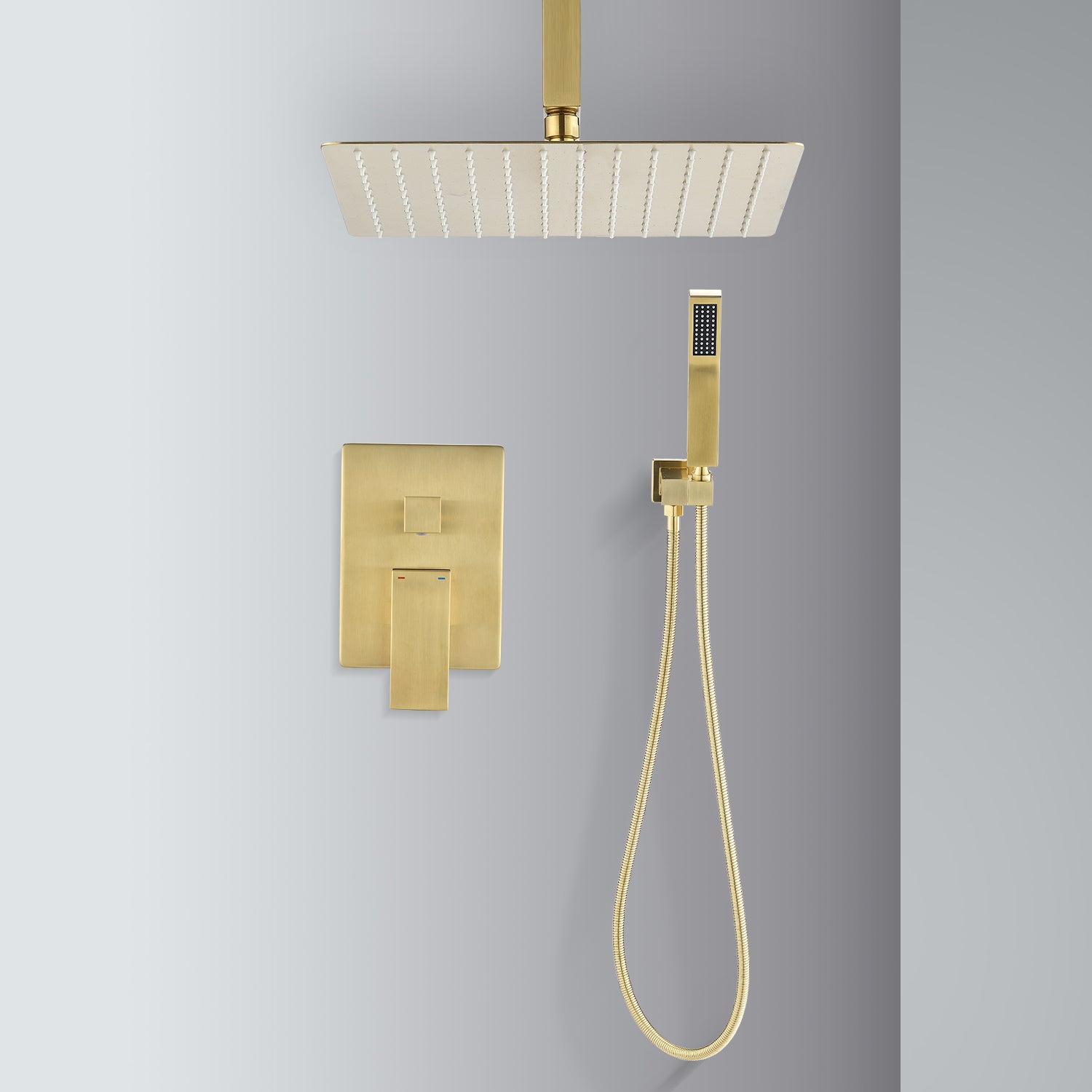 Ceiling Mounted Shower System Combination Set, With Handheld And Shower Head