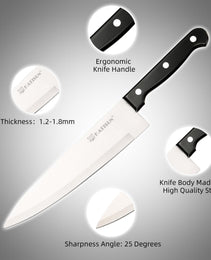19-piece Knife Set, German Steel, Durable, Dishwasher-safe, Kitchen Knife Set With Built-in Sharpener For Chopping, Slicing, Dicing And Cutting