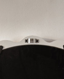 White Scalloped Round Wall Mirror, Wavy Frame For Living Room Bedroom Bathroom Decor