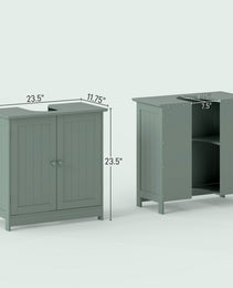 Bathroom Vanity Cabinet, Under Sink Bathroom Cabinet with 2 Doors and Adjustable Shelf, Dark Green