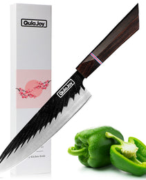 Qulajoy 8 Inch Japanese Chef Knife, Professional Hand Forged High Carbon Steel Kitchen Chef Knife,Cooking Knife With Ebony Handle
