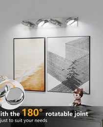 LED Vanity Lights 28in Bathroom Lights Fixtures Over Mirror 4 Light LED Lighting Fixture For Bathroom 18W Mirror Lighting Fixture Modern Bath Light Bar Chrome Bath