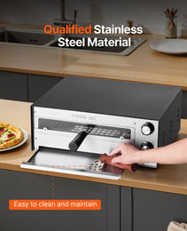 12" Commercial Electric Pizza Oven – 1450W Countertop Baker with Dual Heating & Precision Control