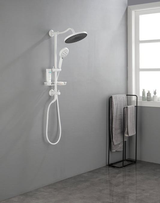 ShowerSpas Shower System, With 10 Rain Showerhead, 4-Function Hand Shower, Adjustable Slide Bar And Soap Dish
