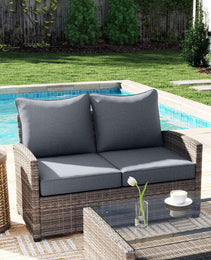 4 Patio Chair Cushions with Seat & Backrest, Fade Resistant Seat Replacement Cushion Set, Gray