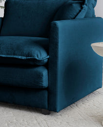 2 Seater Loveseat And Chair Set, 2 Piece Sofa & Chair Set, Loveseat And Accent Chair , 2-Piece Upholstered Chenille Sofa Living Room Couch Furniture1-2 Seat  ,Blue Chenille