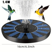 Solar Fountain for Bird Bath Water Pump with Colorful Lights Independent Portable For Garden Pond Swimming Pool  Aquarium