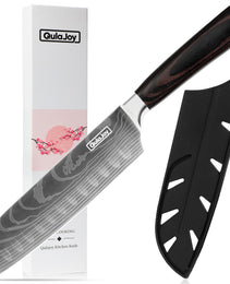 Qulajoy 7-Inch Santoku Knife – High Carbon Stainless Steel Chef Knife with Pakkawood Handle (Japanese Style)