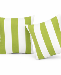 2 Pack Outdoor Throw Pillows, Waterproof & Fade-Resistant Patio Cushions For Garden, Porch, Poolside Furniture - Soft & Comfortable Decorative Pillow Covers 18x18 Inch, Green White