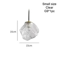 Ice Crystal Pendant Lamp Nordic Minimalism Bedside Restaurant Mirror Front Atmosphere Droplight Glass Stone Ceiling Chandelier