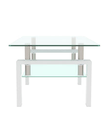 Rectangle Glass Coffee Table, Clear Coffee Table, Modern Side Center Tables For Living Room, Living Room Furniture