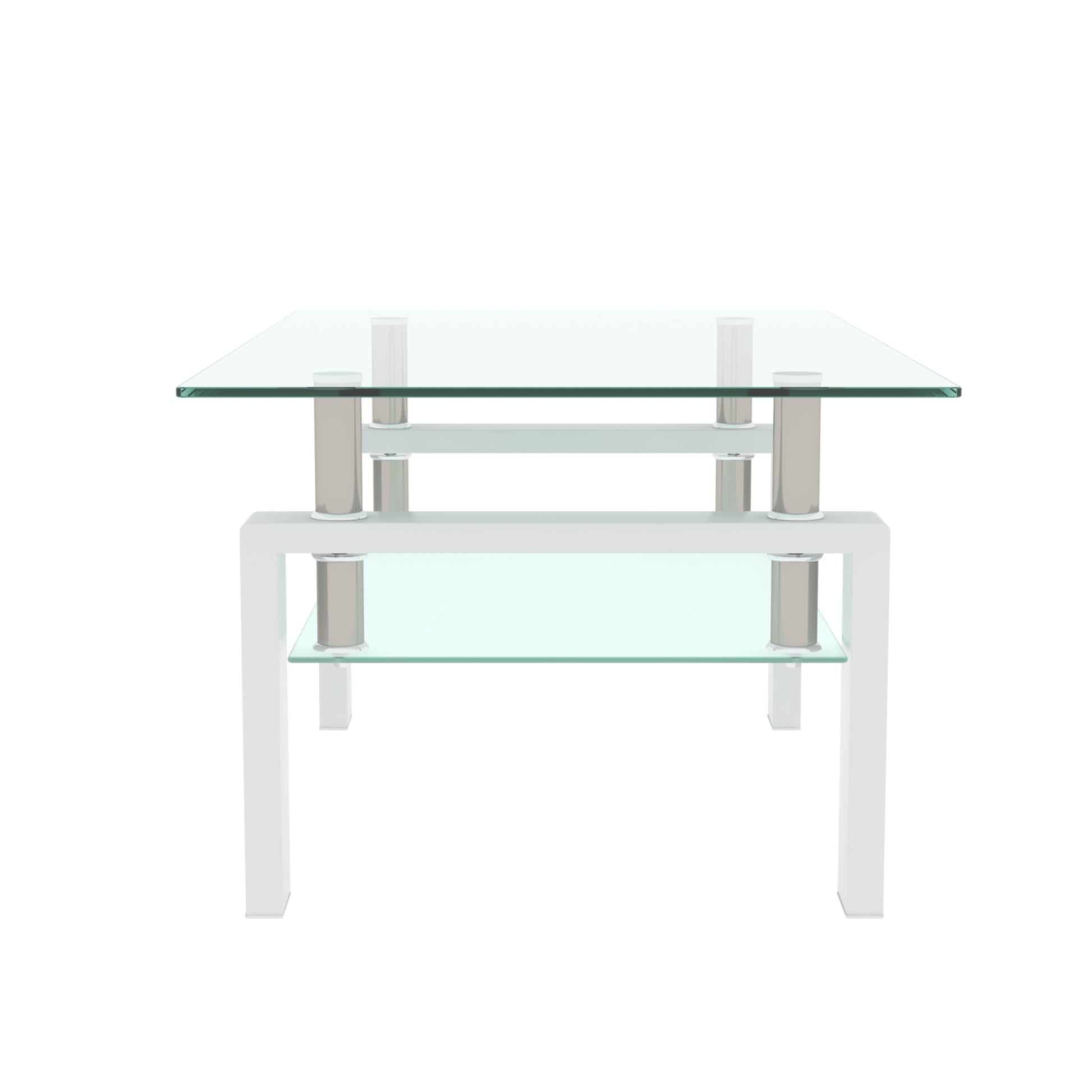 Rectangle Glass Coffee Table, Clear Coffee Table, Modern Side Center Tables For Living Room, Living Room Furniture