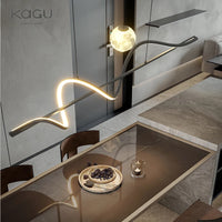 Modern LED Pendant Light White/Black Long Line Pendant Light For Restaurant Study Kitchen Office Coffee Home Decoration Luxury