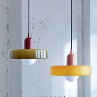 Modern Nordic Glass Pendant Light with LED Macaron Color Chandelier for Dining Room Bedroom Kitchen Hanging Lamp
