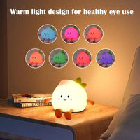 Cute Peach Pear Fruit Night Light USB Rechargeable Dimming Touch Silicone Lamp Bedroom Bedside Decoration Couple Gift Boby Light
