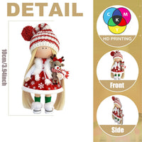 12Pcs Classic Long-haired Christmas Doll Design High-quality 2D Flat Wooden Pendant Christmas Doll Decoration for Christmas