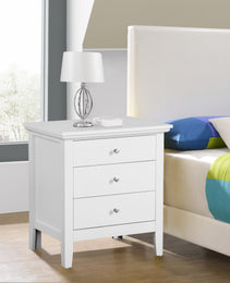 Elegant White Casual Nightstand