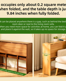 Bamboo Folding Desk,Space-Saving Computer Desk For Small Spaces, Foldable Study Table For Bedroom, Home Office, Dorm, Apartment Brown