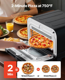 Smart Pizza Oven & Air Fryer Combo – 1700W High-Heat Countertop Baker (750°F Max)