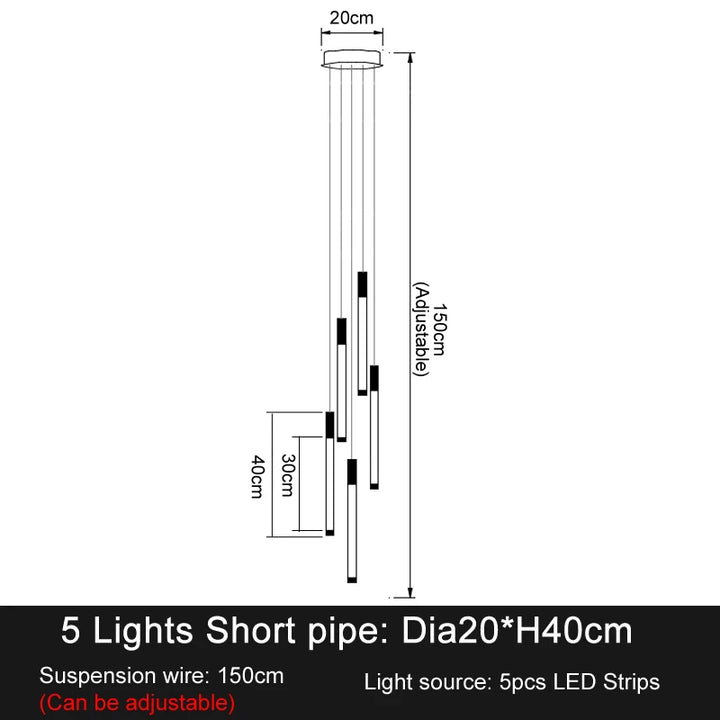 Modern Staircase LED Chandeliers Luxury Living Room Lighting Duplex Attic Home Decoration Restaurant Bright Ceiling Chandeliers