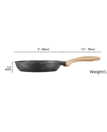 JEETEE 8 Inch Nonstick Frying Pan, Stone Coating Cookware, Nonstick Omelette Pan With Heat-Resistant Handle, Induction Skillet For Eggs