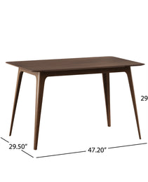 5-Piece Dining Table Set With One Solid Wood Frame Table And 4 Upholstered Chairs For Dining Room, Walnut-Light Beige