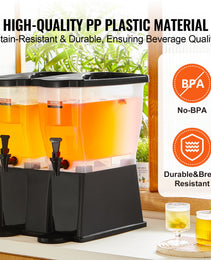 Beverage Dispenser, 3 Gallon X 2 Drink Dispensers For Parties, Plastic Juice Dispenser With Stand Spigot Lid, Iced Tea Lemonade Juice Water Dispenser, For Restaurants, Hotels, Parties